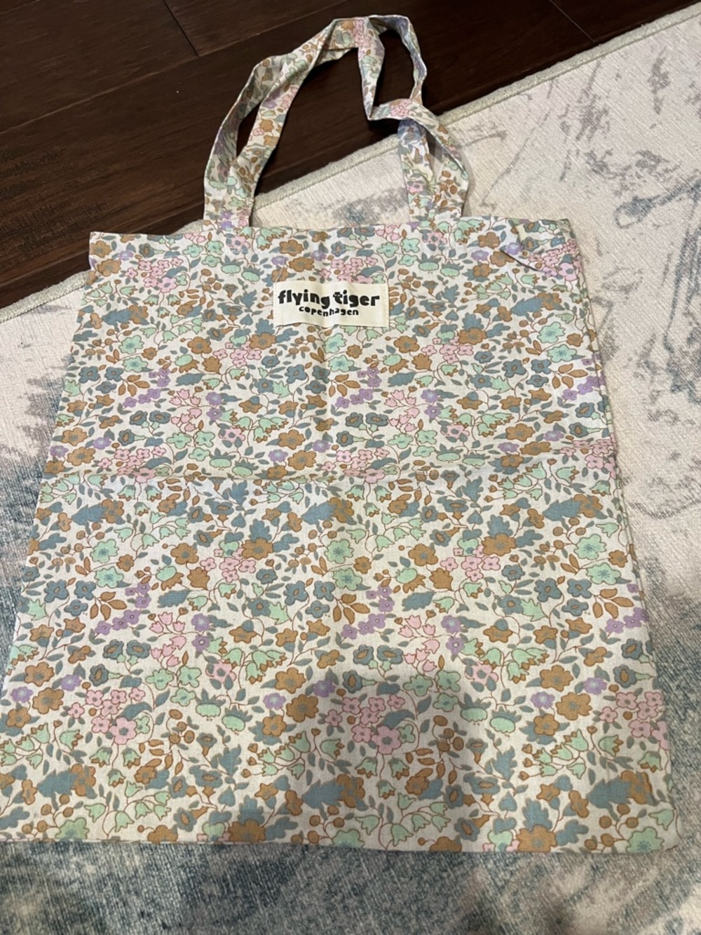 Flying Tiger Copenhagen Floral Tote Bag - Pastel Multicolor